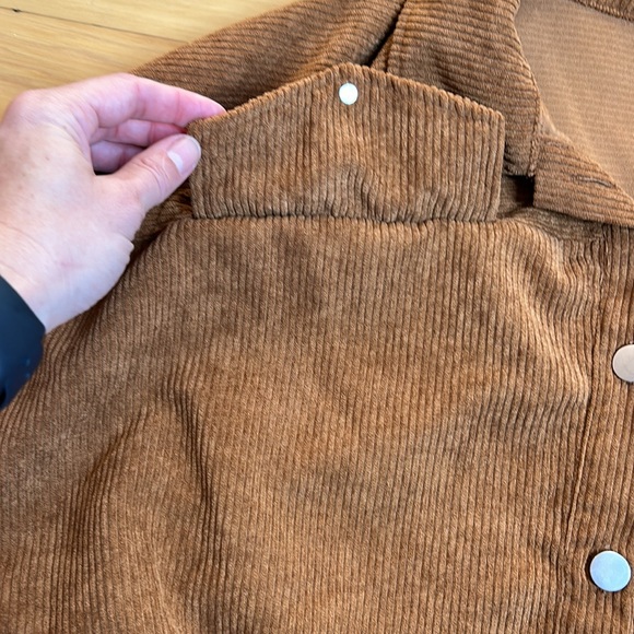 Windsor Brown Crop Corduroy Light Coat | Size Large - Picture 6 of 8